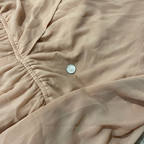 V-Neck High Slit Peach colored dress (see photos for imperfections) - Picture 10 of 11